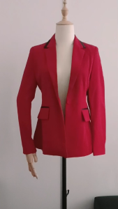 FS-J0006 Long Sleeve Fashion Collar Blazer Coat Jacket 外贸时尚长袖外套 气质尖领修身 开衫外套