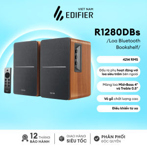 Bộ loa Bluetooth Bookshelf EDIFIER R1280DBs | Bluetooth 5.0 Subout | Điều khiển từ xa | Bảo Hành 15 Tháng.