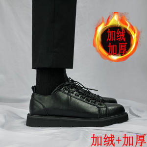 Fall High-Top Mens Martin Boots Leather Shoes Stylish British Motorcycle Ins Mid-Calf Workwear Trendy Footwear round Toe Rubber Outsole