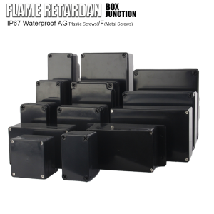 ABS Flame-Retardant Plastic Waterproof Box Black Outdoor IP67 Electrical Instrument Enclosure Waterproof Junction Sealing Box