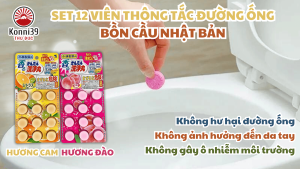 HỘP 12 VIÊN VỆ SINH ĐƯỜNG ỐNG BỒN CẦU NHẬT BẢN (MÙI HƯƠNG TRÁI CÂY)