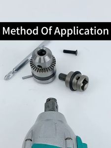 Metal Precise Drill Chuck Converter Drill Chuck 0.8-10mm/1.5-10mm 3/8-24UNF Rotary Hammer Screwdriver Impact Wrench Driver Adapter Spanner Sleeve 1/2" Square Socket Adapter Universal Impact Tool Convert Electric Drill Keyless Drill Chuck