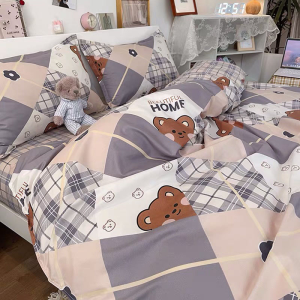 ผ้าปูที่นอน ชุดเครื่องนอน ครบชุด4ชิ้น (ปลอกผ้านวม + ผ้าปู + ปลอกหมอน + ปลอกหมอนข้าง ) ขนาด 3.5ฟุต 5ฟุต 6ฟุต ลายการ์ตูน ระบายอากาศได้ดี นุ่ม สบาย
