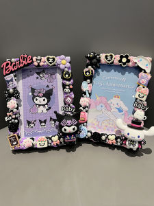 Cartoon Big Ear Dog Clow M Cream Glue DIY Photo Frame 6-Inch Solid Wood Photo Frame Creative Gift Kids Photo Frame