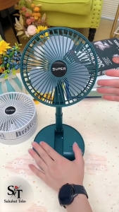 Kipas Angin Mini Lipat Portable Portabel Untuk Meja Kantor Rumah Aesthetic Folding Desktop USB Charger Bisa Diputar 180° Cooling Fan Rechargerable Lingkar 3 Speed Fortable Protable Super Dingin Kencang Tanpa Kabel Ringan Praktis Serbaguna