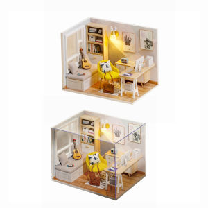 【New Arrival】 Miniature Wooden Doll House Kit for DIY Assembly with Study Room Design Perfect for Children and Collectors