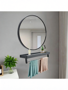 Self-Adhesive Hole-Free Storage Circular Mirror