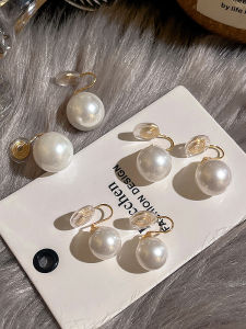 Shijia Pearl Stud Earrings Elegance Retro Mosquito Coil Ear Clip Womens Non-Pierced Earrings 2024 New Arrival Best Selling Fancy