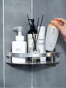 BATHI Rak Kamar Mandi Tempel Gantung Sudut Persegi 1 2 3 Susun Aluminium Anti Karat Tahan Lama