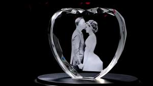 Custom Picture Crystal Heart Shape Photo FrameEtched Engraved with Picture with Led Light Personalized Christmas Wedding Anniversary Couple Gift for Couples Birthday Gifts for Girlfriend Her Women