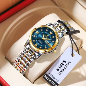 POEDAGAR Watch for Women Luxury High Quality Stainless Steel Women Watch Quartz Wristwatch Luminous Waterproof Date Week Ladies Watch Original Women Watches jam tanggan perempuan