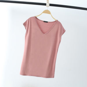 Modal Sleeveless T-shirt for Women Summer Thin Style V-neck Short Sleeve Large Size Vest Casual Solid Color Underwear