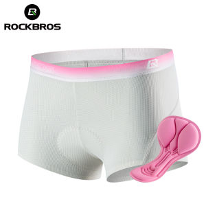 ROCKBROS Women Cycling Underwear 3D Padding Shockproof Comfortable MTB Road Bike Women Shorts Anti-slip Elastic Underpants for Exercise Bike