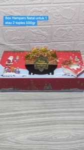 Box PREMIUM Hampers Natal Warna Merah 1/2 Toples 500gr - Dus Natal Christmas