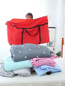 ThaiJoy กระเป๋าผ้านวม ขนาดใหญ่ กันน้ำ กระเป๋าใส่ผ้าใหญ่อเนกประสงค์ ถุงเก็บเผ้าห่ม กระเป๋าเก็บเดินทาง กระเป๋าเก็บผ้านวม ผ้าหนา กันน้ำและกันฝุ่น ผ้าไม่ทอ พับได้ มีซิป ความจุขนาดใหญ่