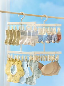 Ecoco Drying Rack with Clips Luxury Clip Hanger Socks Hanger Underwear Multi-clip Balcony Windproof