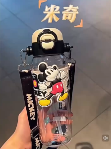 BT10809 - Botol Minum Anak Disney 2in1 – Sedotan & Teguk | 780ML | Tritan BPA Free kartun mickey donald stitch dan lotso