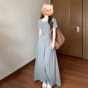 Karrar betsey | Casual Lazy French Style Gray Long Dress