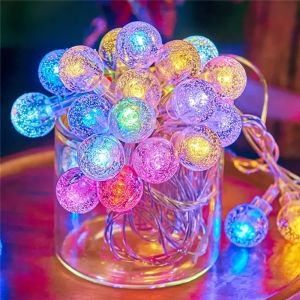 LED Bubble Ball String Lights USB/Battery Operated Indoor Fairy Light for Wedding Holidays New Year 2026 Decorations10/20/40LED