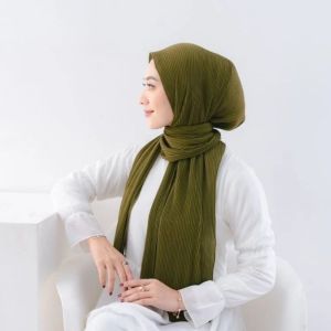 PASHMINA PLISKET/ PLEATED SHAWL/ PASMINA PISKET/ PASHMINA FULL PLISKET TANPA LIPATAN TENGAH