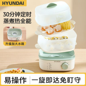 Hyundai Electric Steamer Egg Cooker Multi-Function Mini Steamed Buns Eggs Breakfast Machine Small Size Kitchen Appliance
