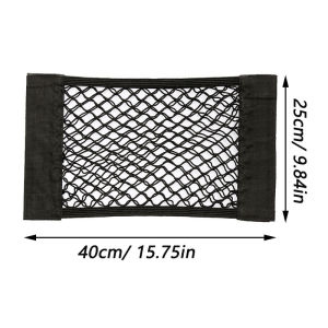 Universal Car Seat Back Mesh Net Elastic String Storage Pocket Trunk Cargo Organizer Auto Interior Parts Anti-Spill Seat Bag