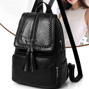 New Fashion Leisure Womens Simple Backpack Travel Soft Pu Leather Handbag Shoulder Bags for Women Girls School Bag