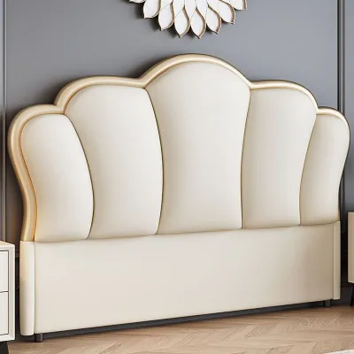 Upholstered Modern Princess Style Floor Standing Thin Solid Wood Headboard