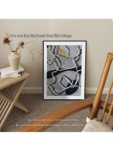 Modern Artistic Simple Black and White Lines Painting