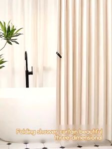 【24H Ship】 New Style Bathroom Thick Shower Curtain Makapal Waterproof Washable