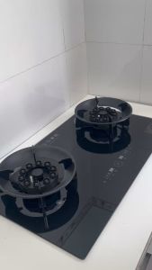 Bếp ga âm lật cảm ứng mặt kính 10 đầu đốt khóa gas tự động hẹn giờ tắt bếp cao cấp