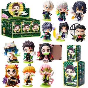 Bandai | Demon Slayer Tanjiro Kamado Nezuko Anime Cartoon Figure Blind Box Creative Personalized Statue Model Ornament Surprise Gift Box