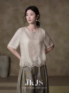 JK&JS | Áo Thun Hở Lỗ Ren Dây Ruy Băng Mùa Hè