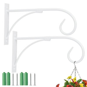 2Pcs Hanging Plant Hook Flower Pots Basket Holder Hanger Iron Art Garden Wall Bracket Pot rack Decorative rack Railing garden
