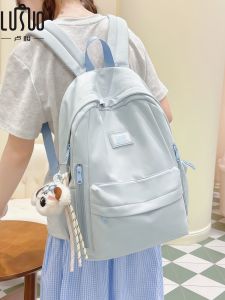 Blue School Bag for Junior High School Girls 2025 New Design High Aesthetic Dual Shoulder Bag Female Version Sweet College Style