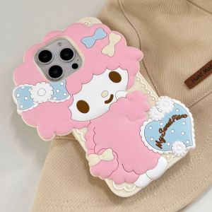 Sanrio | Original Cute 3D Cartoon Sanrio Melody Case For iphone 16 Plus 15 14 13 16 Pro Max Soft Silicone Shockproof Back Phone Cover