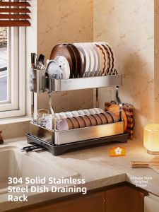 MEISD | Stainless Steel Cutlery Drying Rack Plate Storage