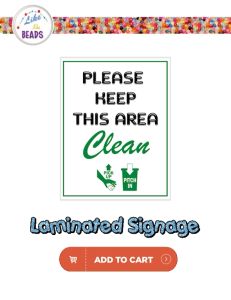 Laminated Signages | PLEASE KEEP THIS AREA CLEAN | (8.5x11inches)