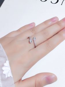 Unique Design Dual Headed Snake Diamond Ring Womens Fashion Simple Cold Style Luxury Minimalist Personality Tail Ring