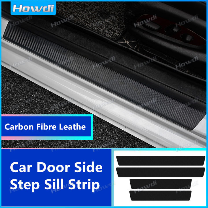 【Howdi Car Outlets】[4pc/Set] Car Door Side Step Sill Strip Carbon Fibre