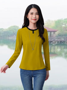 Loose Fit Long Sleeve Womens T-Shirt Half High Collar Pure Cotton Base Shirt Color Block Korean Style Spring Summer Slimming Fashion Inner Wear Top Trendy Commute