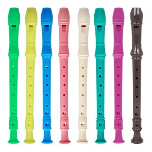 8 Holes Plastic Flute G Key Colourful Woodwind Instrument Random Color For Beginner Music Lesson Children Toy With Clean Stick