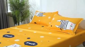 ชุดผ้าปูที่นอน Da1-54 แบบรัดมูมเตียง ขนาด 3.5x5 ฟุต 5x6 ฟูต่อ พร้อมปลอกหมอน 3 in 1 เตียงสูง 12 นิ้ว ไม่มีรอยต่อ ไม่ลอกง่าย