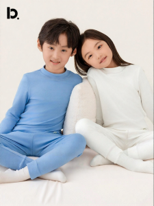 batubatu | Warm Underwear Set for Children Cotton Half High Collar Thin Style