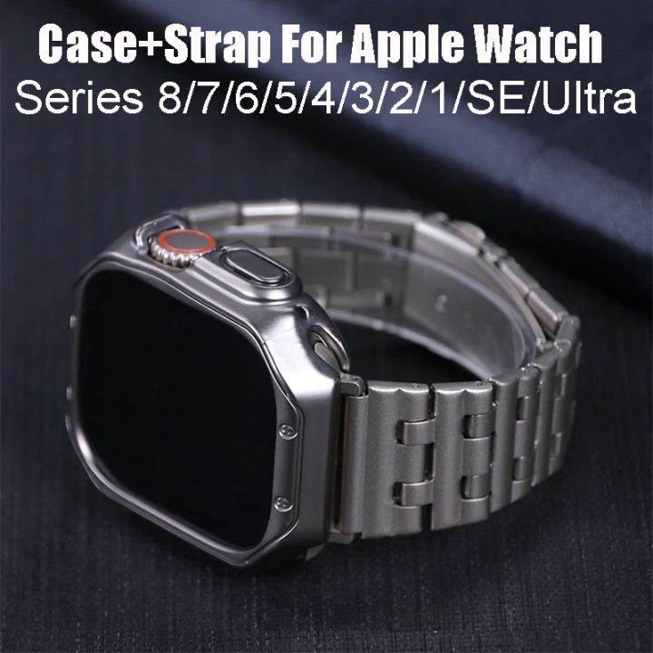 Case+Strap For iWatch Ultra 49mm Band Ocean Stainless Steel