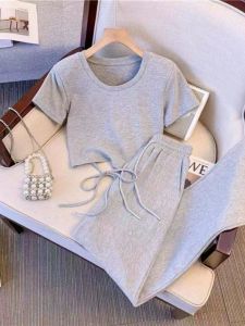 Summer Lightweight Womens Two-Piece Set Gray