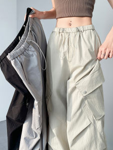 Ice Silk Quick Dry High Waist Thin Climbing Hiking Pants Womens Summer Lightweight Wide Leg Utility Trousers Sports Pants