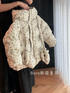 Thickened Childrens down Jacket Floral Print Warm Coat with Hood Winter Clothes for Girls Boys Ages 2-14 Pola Brand