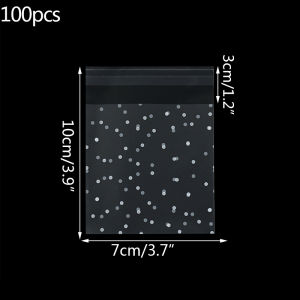 100pcs Plastic Transparent Cellophane Bags Polka Dot Candy Cookie Gift Bag Self Adhesive Candy Bags for Wedding Birthday Party