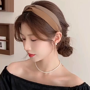 Bando Wanita Motif Silang Korean Twist Headband Bandana Perempuan Kekinian Fashion Rambut HS BDO18